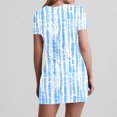thumbnail image 6 of GaThRRgYP Elegant Pleated Short Sleeve Dress,Women's Fashion Summer Print Short-sleeved V-neck Casual Dress Sky Blue XXL, 6 of 8