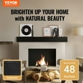 thumbnail image 2 of VEVOR Fireplace Mantel, 48" x 8" x 5", 50 lbs Weight Capacity, Natural Wood Mantel for Over Fireplace, Wall Mounted Floating Farmhouse Shelf, Handcrafted Fireplace Mantel for Wall Decor, Espresso, 2 of 9