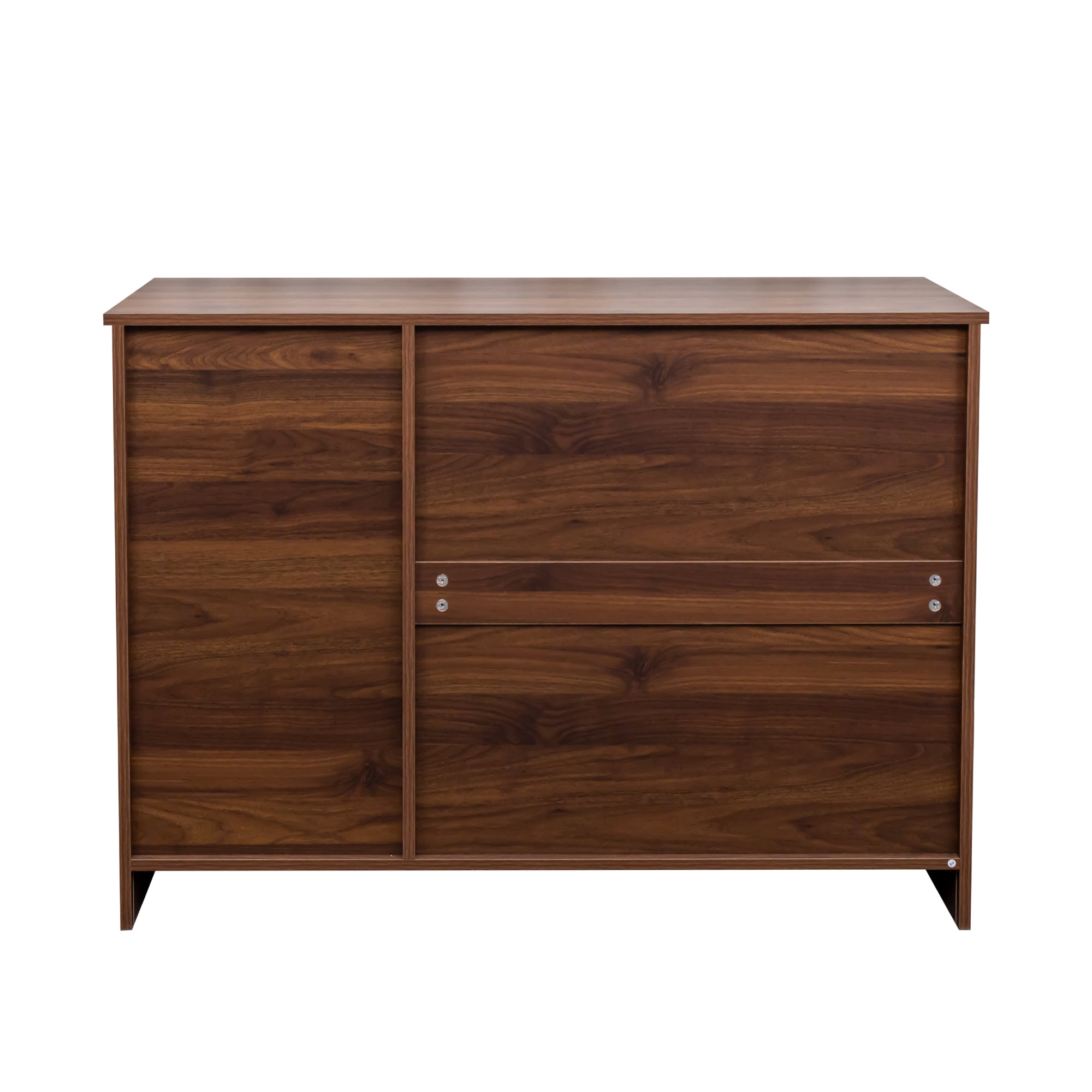 Buffet Sideboard, Storage Cabinet, Wooden Console Table with 2 Doors 2 Drawers, Adjustable Shelves, MDF Frame, Melamine Finish, Walnut Finish for Dining Room Living Room Hallway