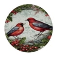 thumbnail image 4 of BANET Red White Christmas Tablecloth Round Xmas Birds Snowflake Washable Wrinkle Stain-Resistant Polyester Table Cloth Indoor Winter Decorations for Home Kitchen Dinning Party Holiday 31"-35, 4 of 8