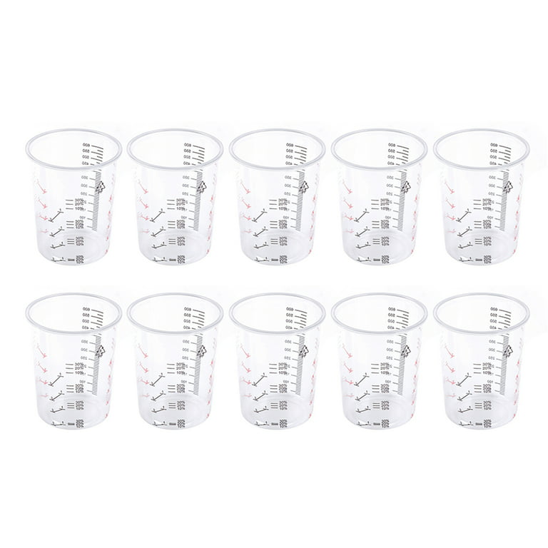 16 Oz - 2 Cup 450 ML - Disposable Measuring Cups - Plastic Graduated Mixing  Cups - for Mixing Resin/Epoxy, Paint, Cooking, Baking and Crafts (12 pack)