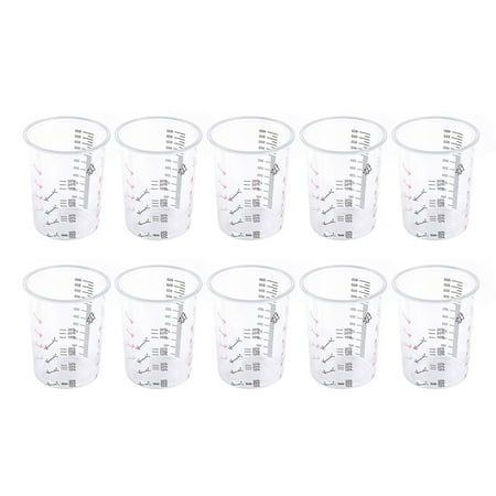 

FarDo 10PCS Calibration Pot Precise Transparent Scale Design Disposable Measuring Cups for Precise Mixing of Paint and Liquid