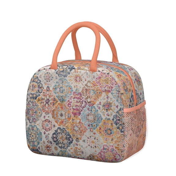 Lunch Bag Lunch Box for Women Reusable Insulated Lunch Cooler Bags,Large Capacity for Work Travel Picnic,Water-Resistant Abstract Contemporary Lunch Tote Bag Gifts for Woman Mom Rose-gold