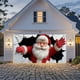 thumbnail image 4 of Cubierta para puerta de garaje de Papá Noel (400 x 180 cm) | Decoración navideña reutilizable | Cortina navideña resistente a la intemperie | Decoración festiva para exteriores e interiores, fiestas, 4 of 5