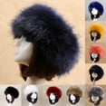thumbnail image 2 of Opolski Fashion Fluffy Faux Fox Fur Women Hat Winter Ski Head Ear Warmer Headband Cap, 2 of 7