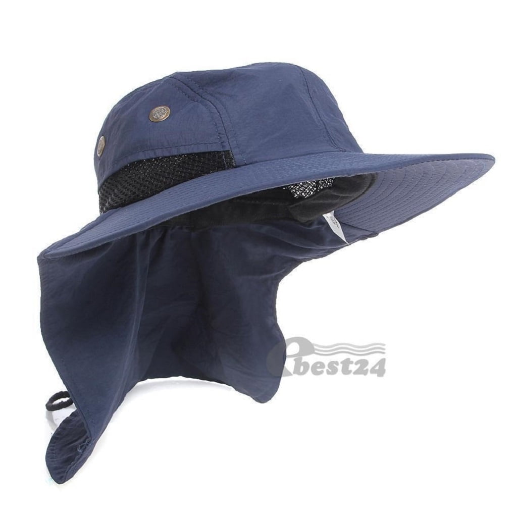 Mens Women Flap Cap Sun Hat 360 Sun UV Neck Protection Summer Fishing Hat Sun Protection Outdoor
