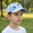 thumbnail image 6 of Spazoro Toddler Boys Girls Baseball Cap, Adjustable Breathable Perforated Alien Print Washed Cotton Hat for Summer Protection Light Blue, 6 of 7