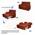 thumbnail image 2 of Liangfu Multifunctional Convertible Sofa Bed with Adjustable Backrest, Two Pillow,Linen Fabric & Storage Pockets, Pull out Chaise Ideal for Living Room/Bedroom/Study Red, 2 of 8