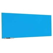 Floating Blue Magnetic Glass Board 48" X 96" Inches Eased Corners