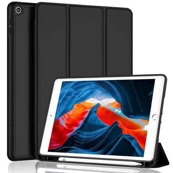 Funda iMieet para iPad de 9ª, 8ª y 7ª generación de 10,2 pulgadas con soporte para lápices