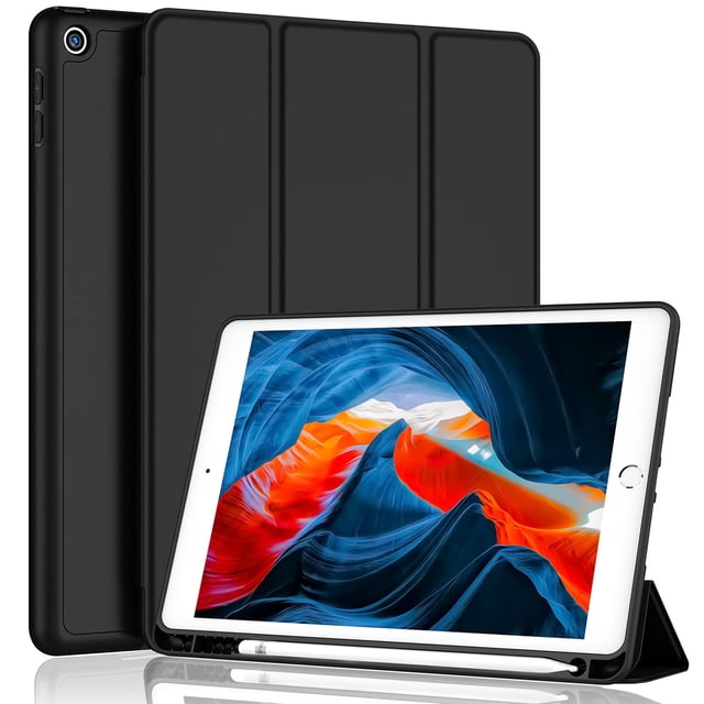 Funda iMieet para iPad de 9ª, 8ª y 7ª generación de 10,2 pulgadas con soporte para lápices