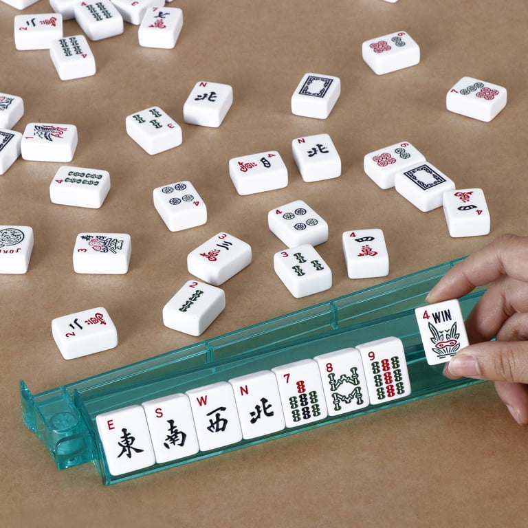 ZENY American & Chinese Mahjong 166 Tile Set, Travel Game with 4