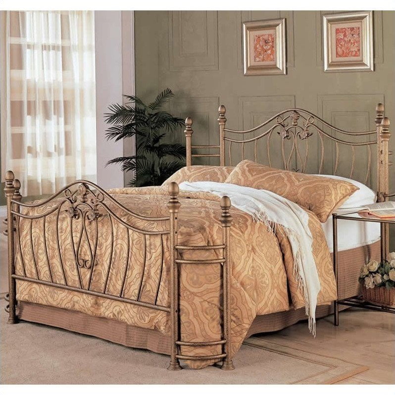Coaster Singleton Queen Iron Bed In Antique Brushed Gold Metal Finish Com Coaster Singleton Queen Iron Bed In, Iron Bed Frame King Metal
