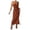 Brown, variant on Womens Sexy Solid Color Knitted V-Neck Halter Maxi Dress Slim Fit Bodycon Beach Vacation Dress with Fringe Tassel Detail