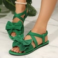 thumbnail image 4 of Flat Sandals for Women Open Toe Comfy Women's Flats Sandals for Dressy Work Daily Green 6.5, 4 of 7