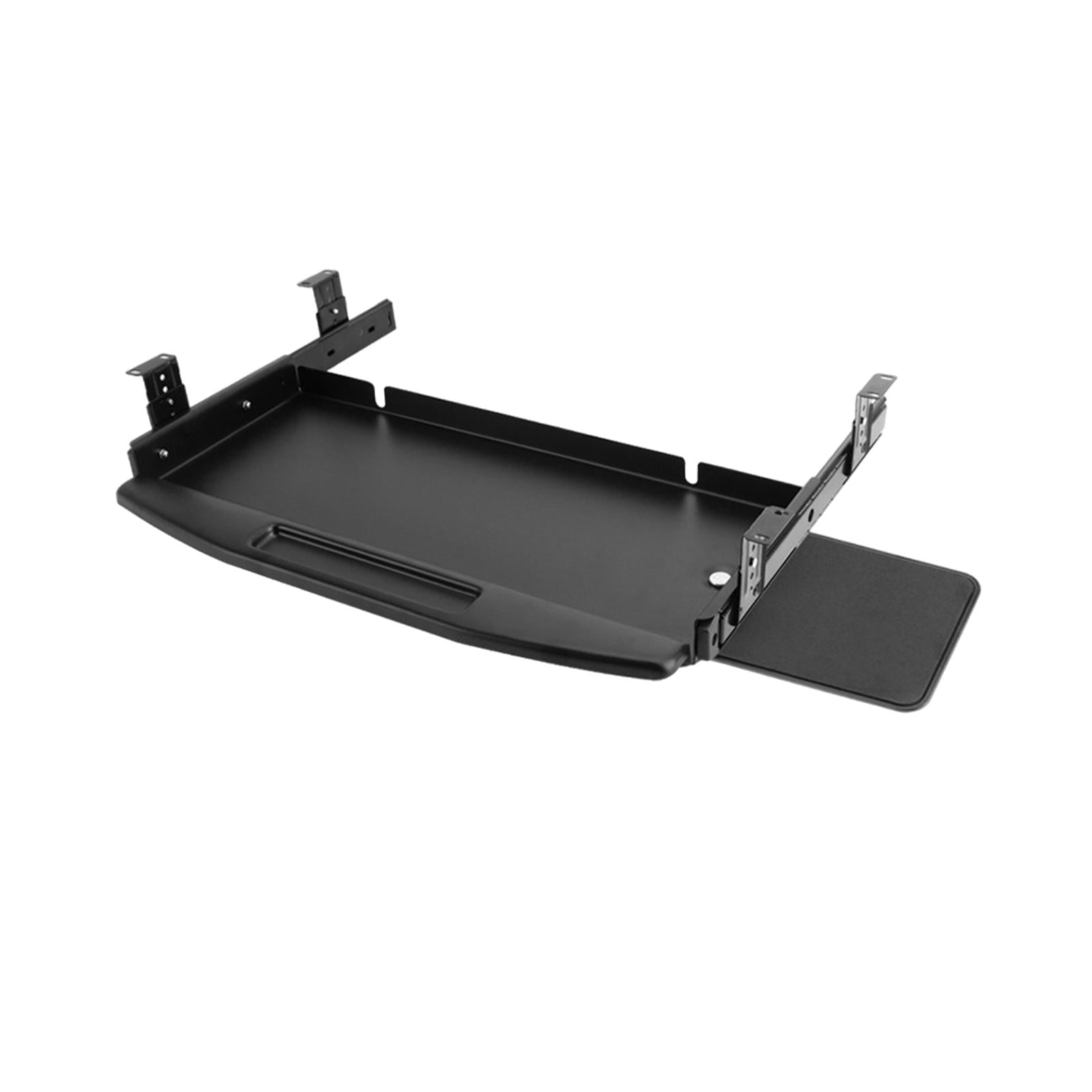 TISHITA Keyboard Tray under Desk Sliding Keyboard Drawer Silent Slide Rail for Typing Computer Drawer Keyboard Shelf for Workstations Black w Mouse Board