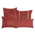 thumbnail image 2 of ESCA 7-Pieces Floral Red Comforter Set - Queen Size, Dalia Peony Embroidery Floral Bedding Set, 2 of 7