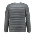 thumbnail image 3 of qolati Men's Puffer Jacket Solid Color Cotton Down Quilted Jacket Long Sleeve Button Down Warm Winter Coat, 3 of 6