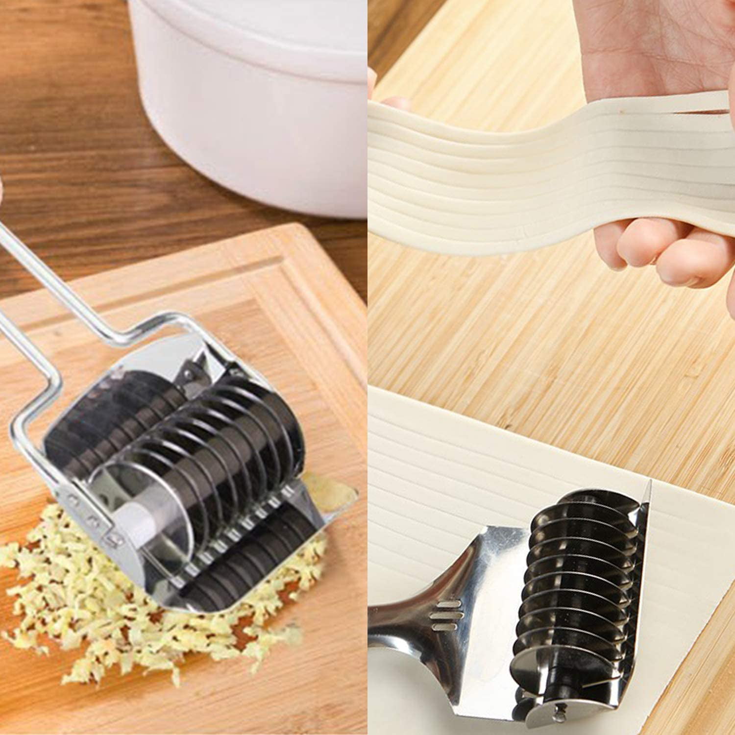 Noodle Lattice Roller Stainless Steel Dough Cutter Mincer Kitchen Tool CF 