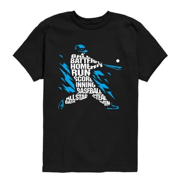 Instant Message - Baseball Batter Words - Youth Boys Short Sleeve Graphic T-Shirt