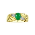 thumbnail image 1 of RYLOS Bagues pour Femmes Bague Aile d'Ange en Or Jaune 14K Pierre de Naissance Pierre Précieuse 7X5MM et Diamants Mai Émeraude Bijoux pour Femmes Bagues en Or pour Femmes Taille 10, 1 of 6