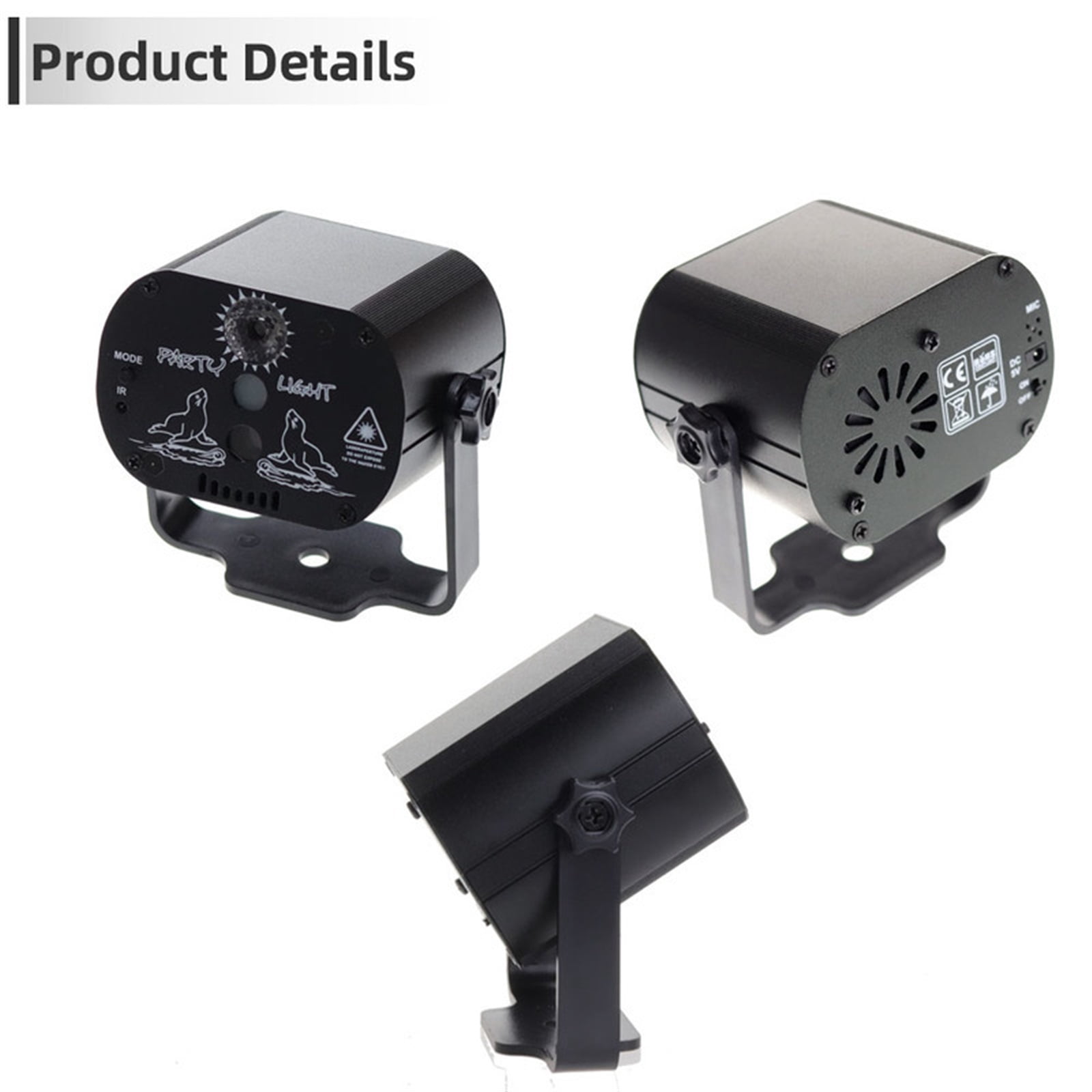 60 Patterns Mini DJ Disco Light Party Stage Lighting Effect Voice Control USB Projector Strobe Lamp For Home Dance Floor