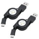thumbnail image 1 of 2X USB Tipo C USB 3.1 Cable RetráCtil Cargador de Carga Tipo-C Cable USB-C Negro, 1 of 5