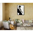 thumbnail image 2 of BUY ART FOR LESS Officially Licensed Framed Jimi Hendrix Playing Guitar Black and White 36 x 24 Music Art Print Poster, 2 of 9