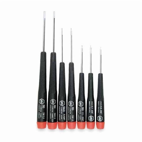 Wiha Precision Screwdriver Set,Hex,Metric,7pc 26390