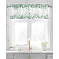 thumbnail image 2 of Eucalyptus Green Linen Curtain Valance for Bedroom/Bathroom/Kitchen/Office/Living/Dining Room Window,Spring Botanical Leaves Watercolor Rod Pocket Topper Decorative Cafe Drapes Panel 60"x18", 2 of 6