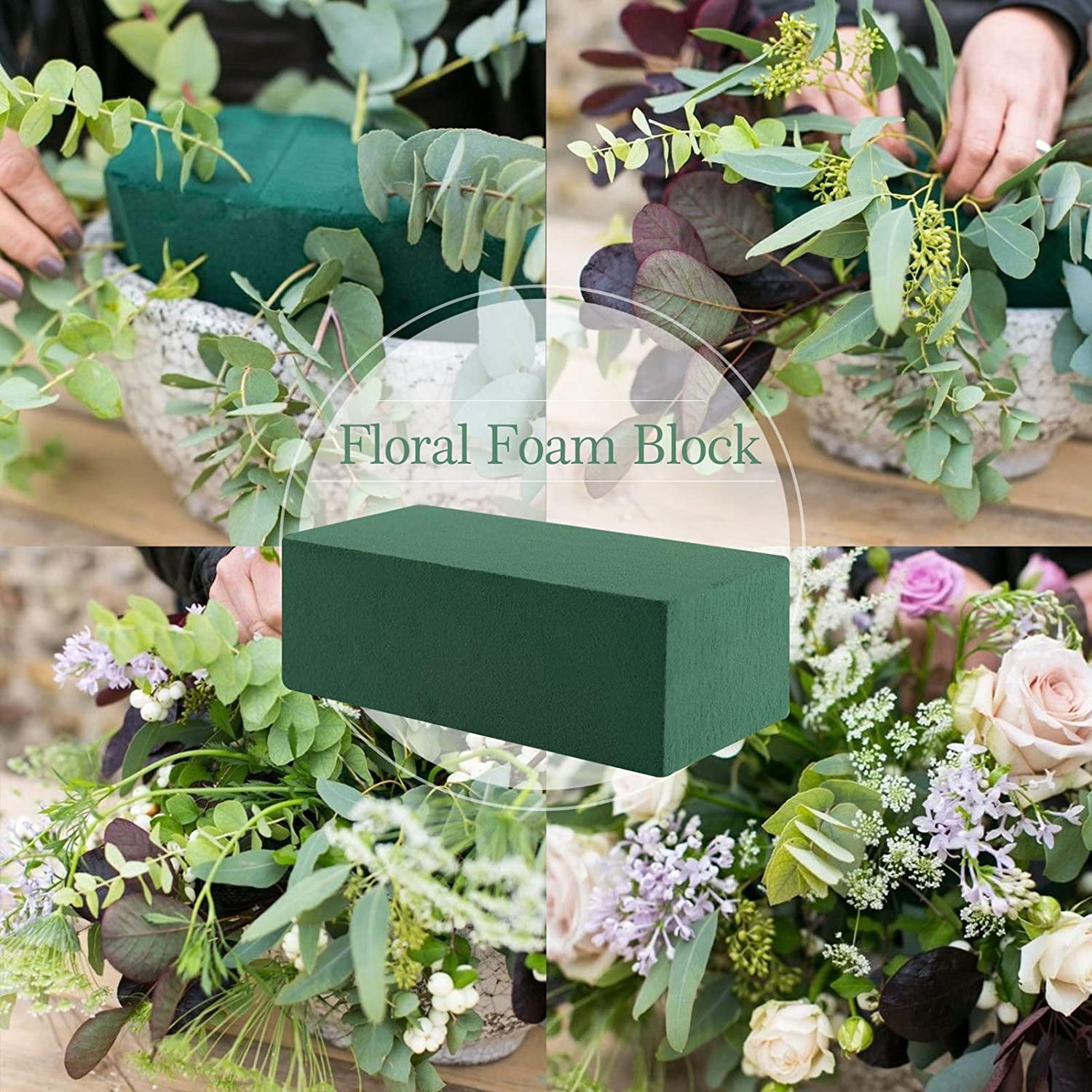 4 Pcs Floral Foam for Fresh and Artificial Flowers, Happon Wet and Dry  Floral Foam Blocks for Wedding Birthdays and Garden Decorations (Green) 