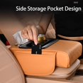 thumbnail image 5 of Multifunctional Pu Leather Car Armrest Box Mat, Car Console Organizer with 2 Side Storage Pockets, Waterproof Interior Organizer for Most Cars(Yellow,1pc), 5 of 6