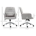 thumbnail image 3 of Drevy Modern -Back Tufted Velvet Home Office Desk Chair with Adjustable Height, Swivel Adjustable Task Chair with Padded Armrests, Light Grey, 3 of 8