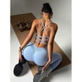 thumbnail image 2 of Top-kevin Hollow Back Gym Fitness Bra, Workout Leggings, Seamless Tights Sets, 2 of 7