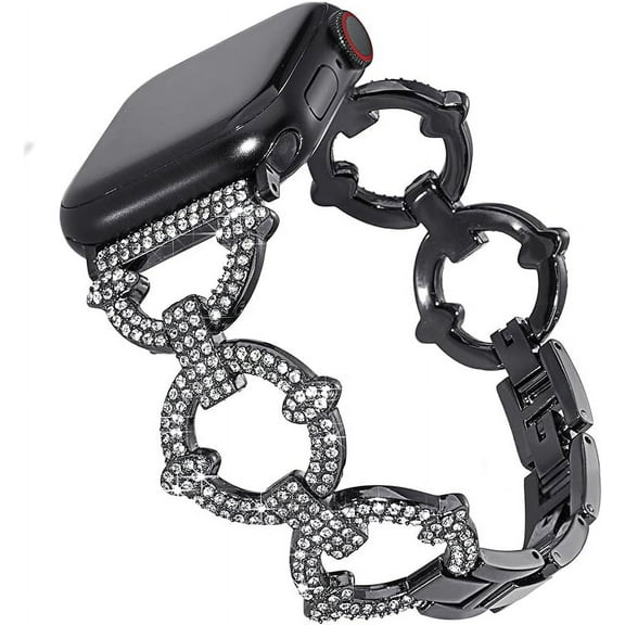 YOURSEA Band Compatible with Apple Watch Band 38mm 40mm 41mm 42mm 44mm 45mm 49mm, Jewelry Metal Strap with Bling Diamond Rhinestone Bracelet Wristband for iWatch Series 9 8 7 6 5 4 3 2 1 SE