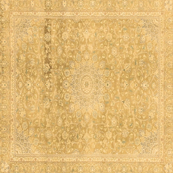Ahgly Company Indoor Square Abstract Brown Modern Area Rugs, 5' Square