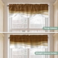 thumbnail image 5 of Ombre Waves Tie Up Valance Curtains for Windows, Kitchen Curtains Window Treatments, Abstract Art Gradient Brown Modern Short Window Shades Valances for Bedroom Bathroom Cafe 42"x12", 5 of 8