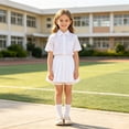 thumbnail image 2 of Girls Pleated Skirt with Built-in Shorts High Waisted A-Line Tennis Skirts for Cheer Uniform Office Work Casual Skirts, 2 of 9