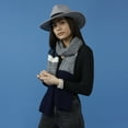 thumbnail image 4 of Tickled Pink Women's Navy Willa Colorblock Cableknit Scarf, 4 of 8