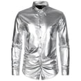 thumbnail image 1 of Camisa informal de cuadros con solapa y botones para hombre: poliéster y algodón, manga larga, uso diario en todas las estaciones, 1 of 2