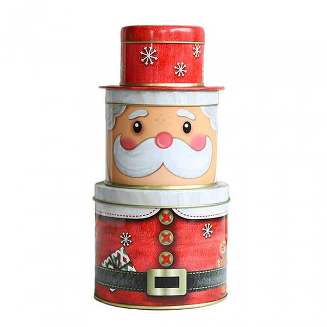 Xmas Candy Box Xmas Treat Boxes Chocolate Tinplate Boxes for Family Gift Desktop Santa Small