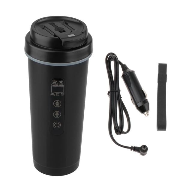 Hervidor eléctrico para coche, para café, té, leche, control táctil, a prueba de fugas Negro