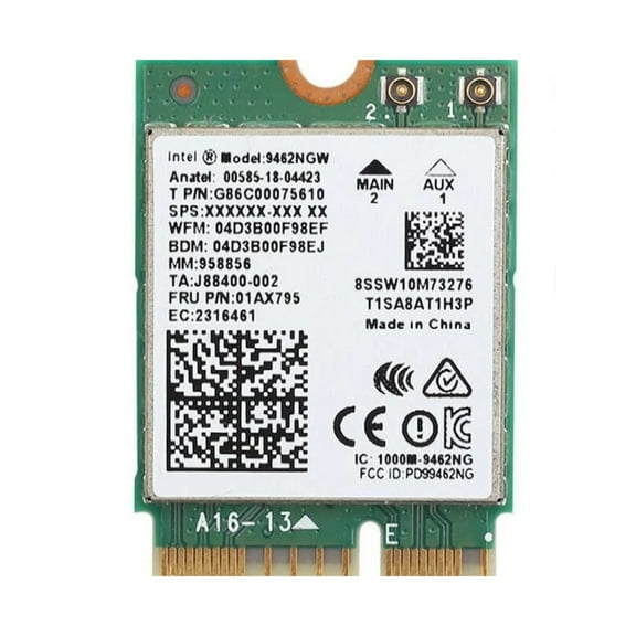 HighZer0 Electronics Wireless-AC 9462 Legacy Wi-Fi Adapter | 433Mbps WiFi with Bluetooth 5.1 | 2.4GHz & 5GHz Network Card | Supports 8-9th Gen Intel CPU | 9462NGW Wireless Adapter