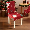 thumbnail image 4 of Chairs Covers, Christmas Printed Chair Covers Elastic Completely-Coverage Seat Covers Dining Table and Chair Covers Dirt Proof and Non-Slide Stool Covers Christmas Decorations, 4 of 6