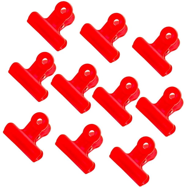 Clips de bulldog Baoblaze Paquete de 10 Clips de plástico 1.9 pulgadas Rojo