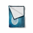 thumbnail image 2 of Cat Soft Flannel Fleece Throw Blanket, Pet Jumping in the Air Catching the Moon at Night Sky Stars Fantasy Artwork, Cozy Plush for Indoor and Outdoor Use, 60" x 80", Blue Magenta, by Ambesonne, 2 of 6