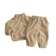 thumbnail image 1 of Gibobby Conjunto para bebé niña niñoropa Unisex sólido chándal manga larga cálido polar pulóver Tops pantalones conjunto Otoño Invierno prendas de vestir trajes(Caqui,3-6 Months), 1 of 2