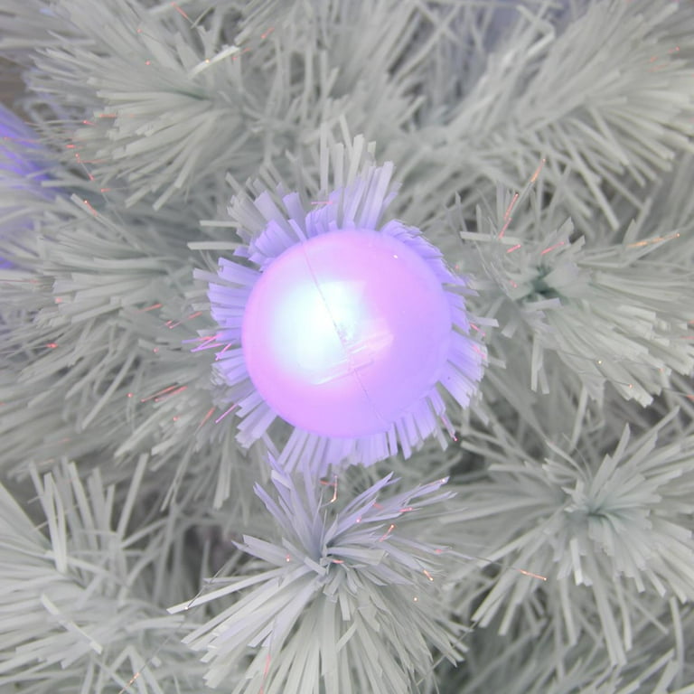 Northlight 3' Pre-Lit White Iridescent Fiber Optic Artificial Christmas Tree