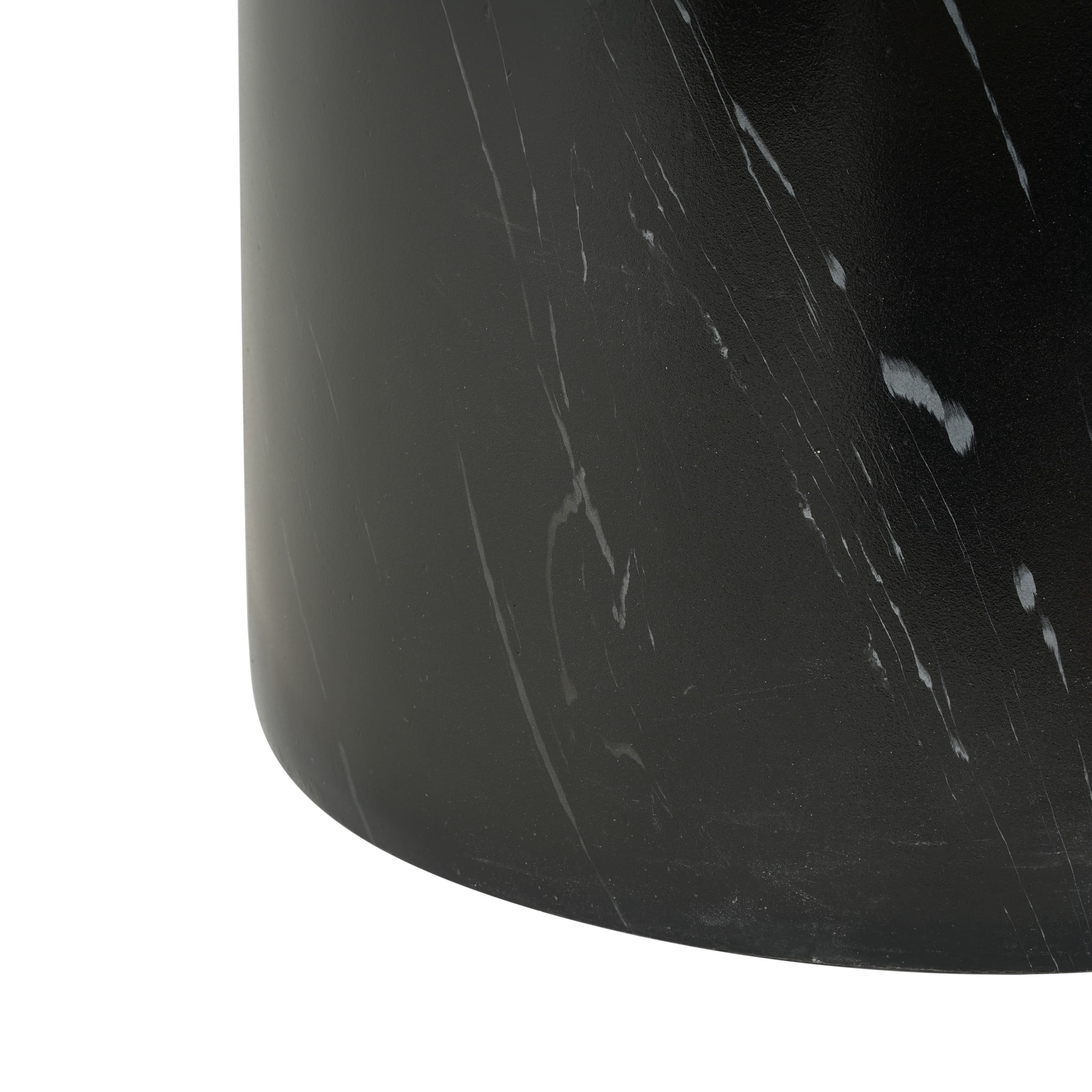 Christopher Knight Home 24" Modern Round MGO Coffee Table, Indoor Outdoor Use, Black Marble Effect
