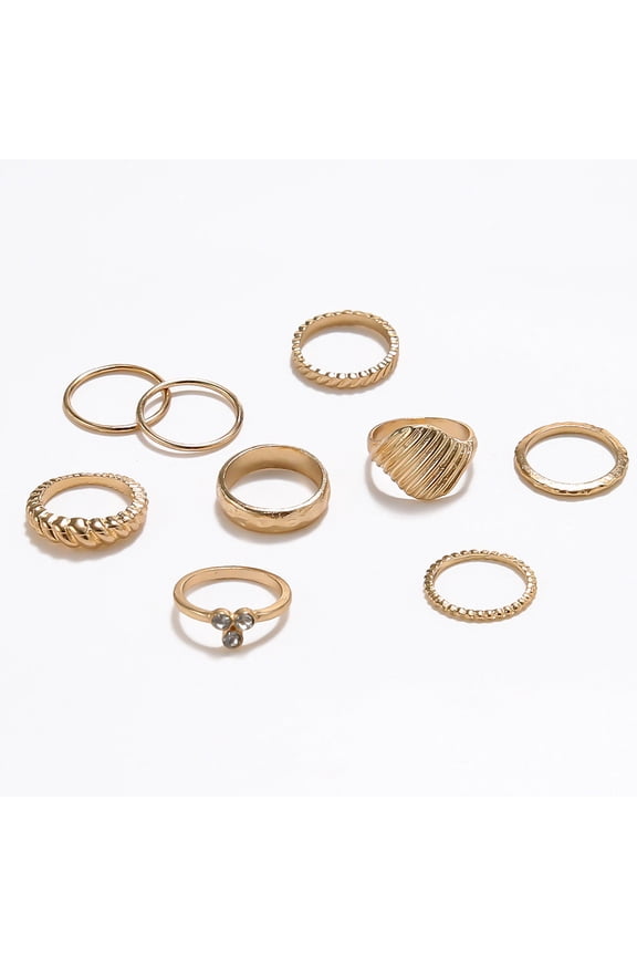 Personality Scallop Gold-plated Micro Diamond Ring Ring Women